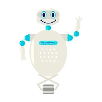 Cartoon Cute chat bot Stock Illustration