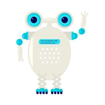 Cartoon Cute chat bot Stock Illustration