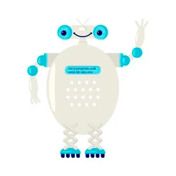 Cartoon Cute chat bot Stock Illustration