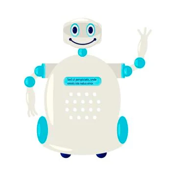 Cartoon Cute chat bot Stock Illustration