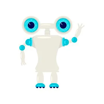 Cartoon Cute chat bot Stock Illustration