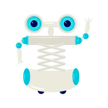 Cartoon Cute chat bot Stock Illustration