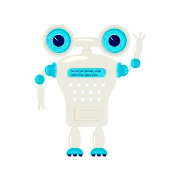 Cartoon Cute chat bot Stock Illustration
