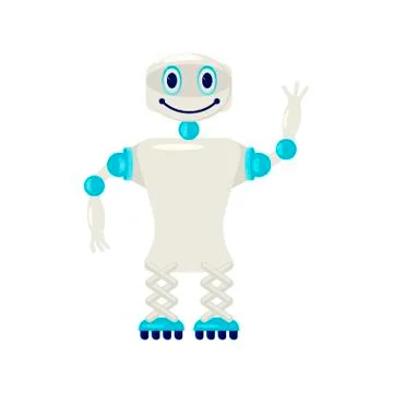 Cartoon Cute chat bot Stock Illustration