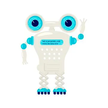 Cartoon Cute chat bot Stock Illustration