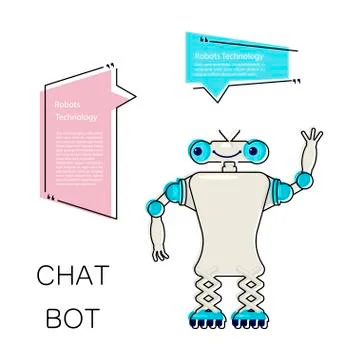Cartoon Cute chat bot Stock Illustration