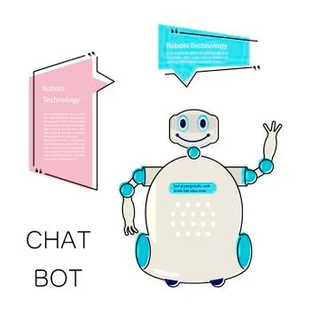 Cartoon Cute chat bot Stock Illustration