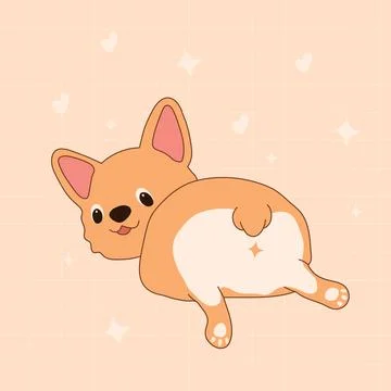 Cartoon of a cute corgi butt Illustrazione stock