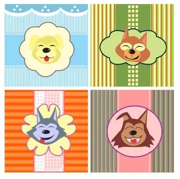 Cartoon cute dogs Stock Illustration