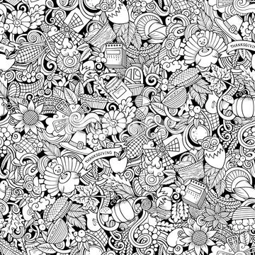 Cartoon cute doodles hand drawn Designer seamless pattern Stock