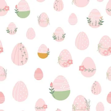 Cartoon cute eggs pattern for easter wrapping paper Stock Illustration
