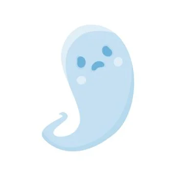Cartoon cute halloween ghost. Vector illustration. Illustrazione stock