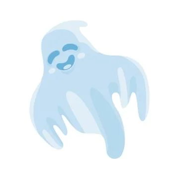 Cartoon cute halloween ghost. Vector illustration. 스톡 일러스트