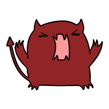 Cartoon of a cute kawaii devil Stock Illustration