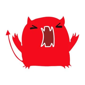 Cartoon of a cute kawaii devil Stock Illustration
