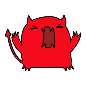 Cartoon of a cute kawaii devil Illustrazione stock