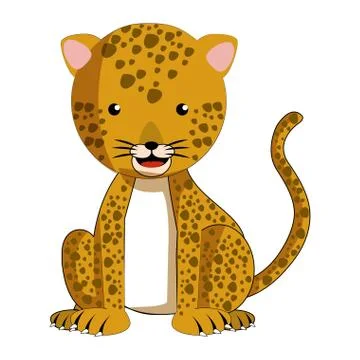 Cartoon of a cute leopard Stock Illustration