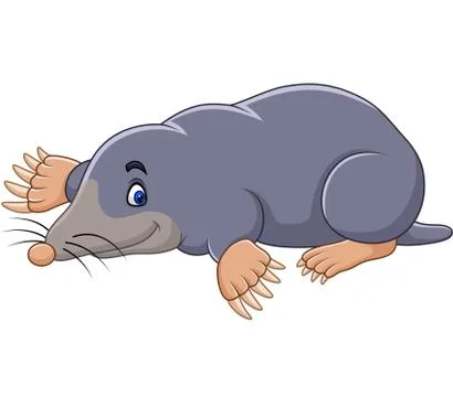 Cartoon cute mole Stock Illustration