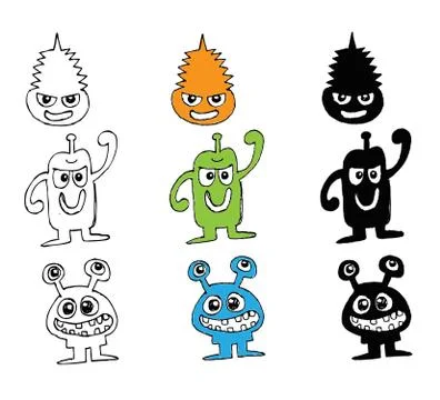 Cartoon cute monsters 스톡 일러스트