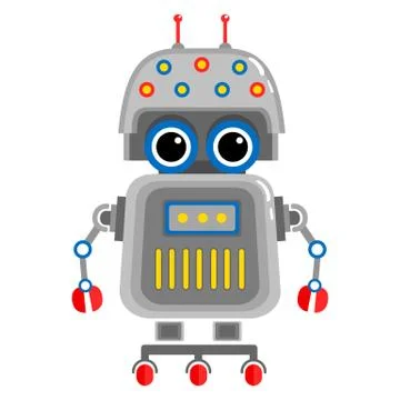 Cartoon cute robot. Stock Illustration