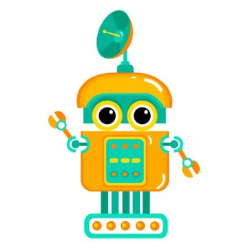 Cartoon cute robot. Stock Illustration