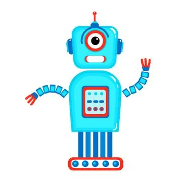 Cartoon cute robot. Stock Illustration