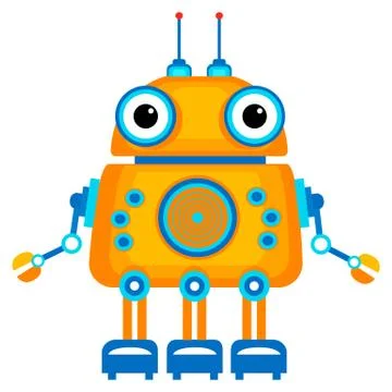 Cartoon cute robot. Illustrazione stock