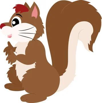 Cartoon cute squirrel. Vector illustration of squirrel Stock Illustration