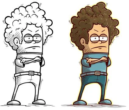 Cartoon cute standing flat boy character vector Stock Illustration