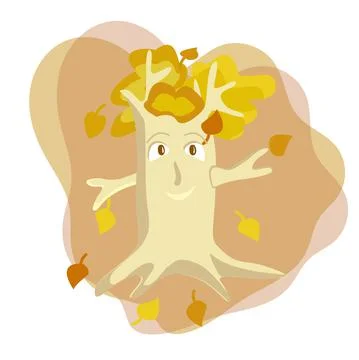 Cartoon cute Trees. Vector Illustration. Stock Illustration