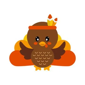Cartoon cute turkey vector image Stockillustratie