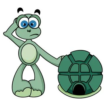 Cartoon cute Turtle Stock Illustration
