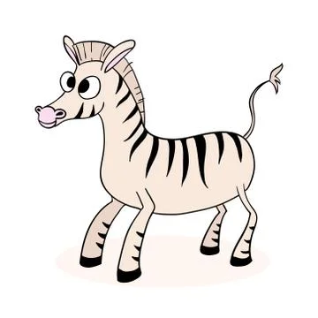 Cartoon cute zebra Stock Illustration