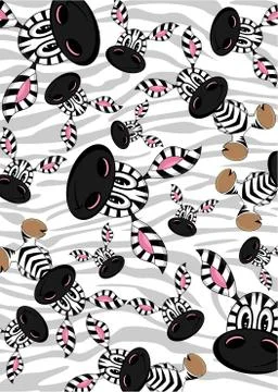 Cartoon Cute Zebra Pattern Stock Illustration