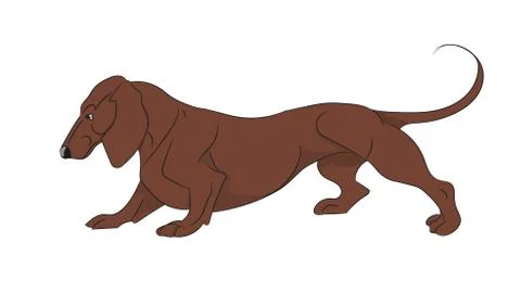 Cartoon dachshund Stock Illustration