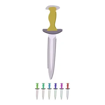 Cartoon dagger displaying weapon and sharp concept graphic Stock Illustration