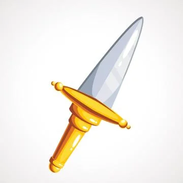 Cartoon dagger with short blade. Vector illustration Illustrazione stock