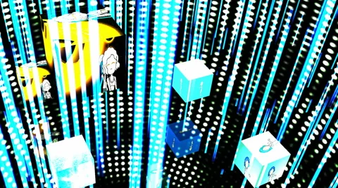 Cartoon Dancers, Cube Animation Video stock 62065280
