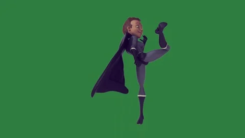Cartoon Dancing With Character - Chroma Key Green Screen Footage Stock Footage 338017087