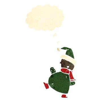 Cartoon dancing christmas elf Stock Illustration