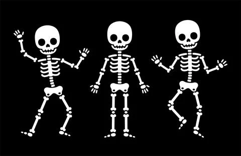 Cartoon dancing skeleton Stock Illustration