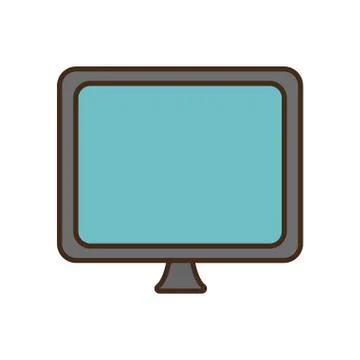 Cartoon dark screen computer equipment office Stock Illustration