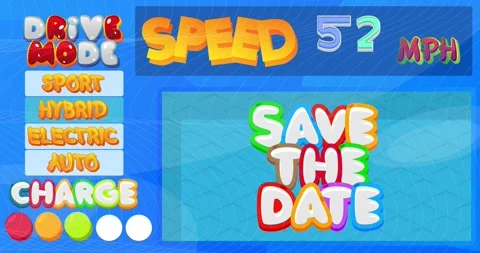 Cartoon Dashboard with Save The Date Text Stock Footage 205581021