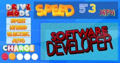 Cartoon Dashboard with Software Developer Text Stock Footage 219839494