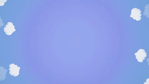 Cartoon dawn changes to a starry sky. Painted nice clouds. Stock Footage 302432198