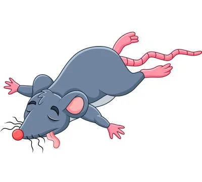 Cartoon dead mouse Stock Illustration