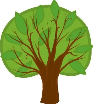 Cartoon deciduous tree. isolated 스톡 일러스트