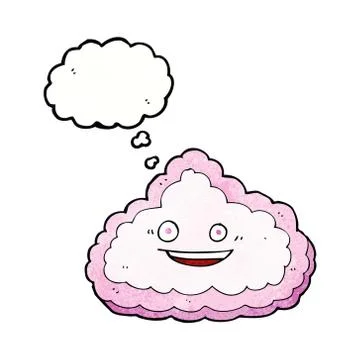 Cartoon decorative cloud with thought bubble Stock Illustration