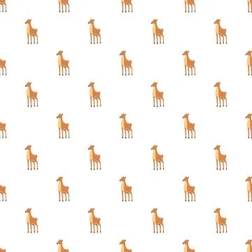 Cartoon deer pattern creating a seamless animal background Stock Illustration