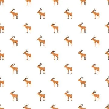 Cartoon deer seamless pattern creating nature background Stock Illustration